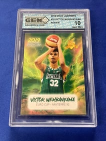 2019 Gold Lightning #32 Victor Wenbanyama Rookie Gem Mint 10 Gem Grading