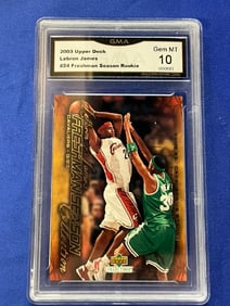 2003 Upper Deck Lebron James #24 Freshman Season Rookie Gem Mint 10 GMA