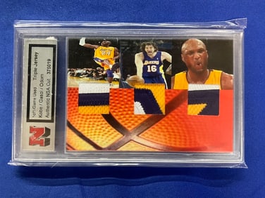 1of1/Game Used Triple Jersey Kobe/Gasol/Odom Authentic NSA Cut 375019