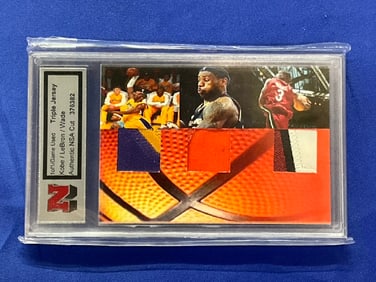 1of1/Game Used Triple Jersey Kobe/Lebron/Wade Authentic NSA Cut 376382