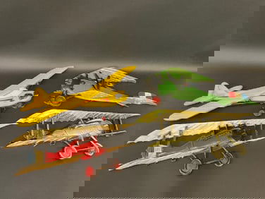 Three (3) Vintage Wall Art 1940's WWII Metal Airplanes