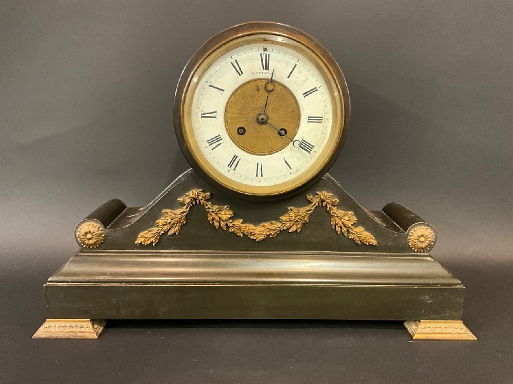 French Tiffany & Co. Bronze Ormolu Mantle Clock (1 of 10)