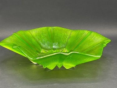 Green French Art Glass Bowl