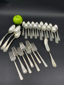 Twenty Five (25) Piece Alvin Sterling Silver Flatware