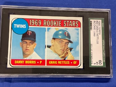 1969 Rookie Stars Danny Morrison and Graig Nettles Topps #99 SGC Ex 5