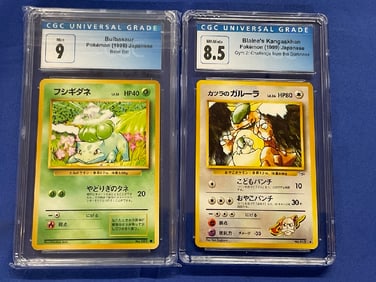 Two (2) CGC Graded Pokémon Cards 8.5 & 9 Japanese 1996 and 1999