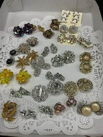 Twenty-Two (22) Pairs of  Vintage Costume Earrings