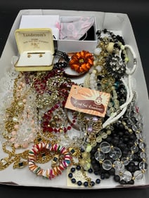 Compiled Assorted Vintage Costume Jewelry Tray Lot