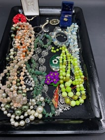 Compiled Assorted Vintage Costume Jewelry Tray Lot