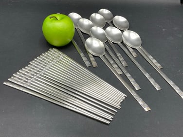 29 Piece Korean Sujeo Spoons and Chop Sticks 700 Silver
