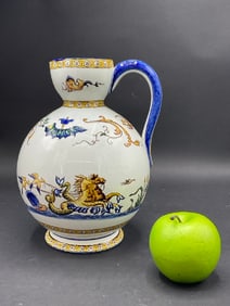 Gien French Faience Pottery Jar Pitcher