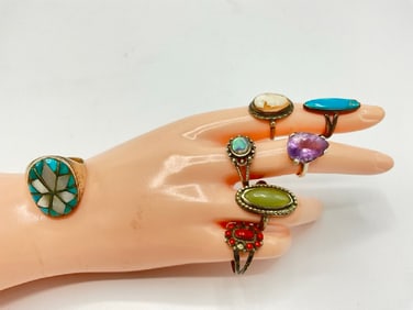 Seven (7) Sterling Silver Rings