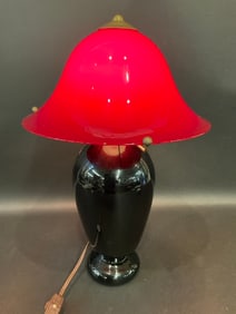 Contemporary Studio Art Glass Mushroom Table Lamp