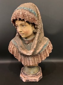 Antique Terracotta Female Bust