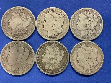 Six (6) U.S. Morgan Silver Dollars