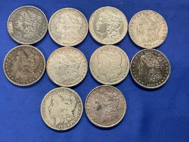 Ten (10) U.S. Morgan Silver Dollars