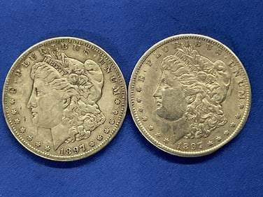 Two (2) 1897 S U.S. Morgan Silver Dollars