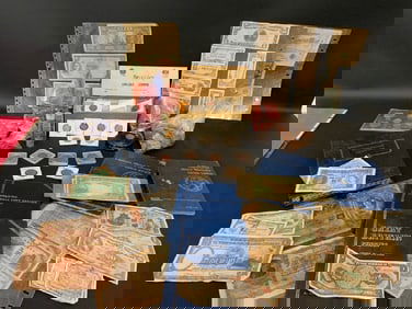 Estate Grouping, A Large Quantity Collection of World Coins and Currency