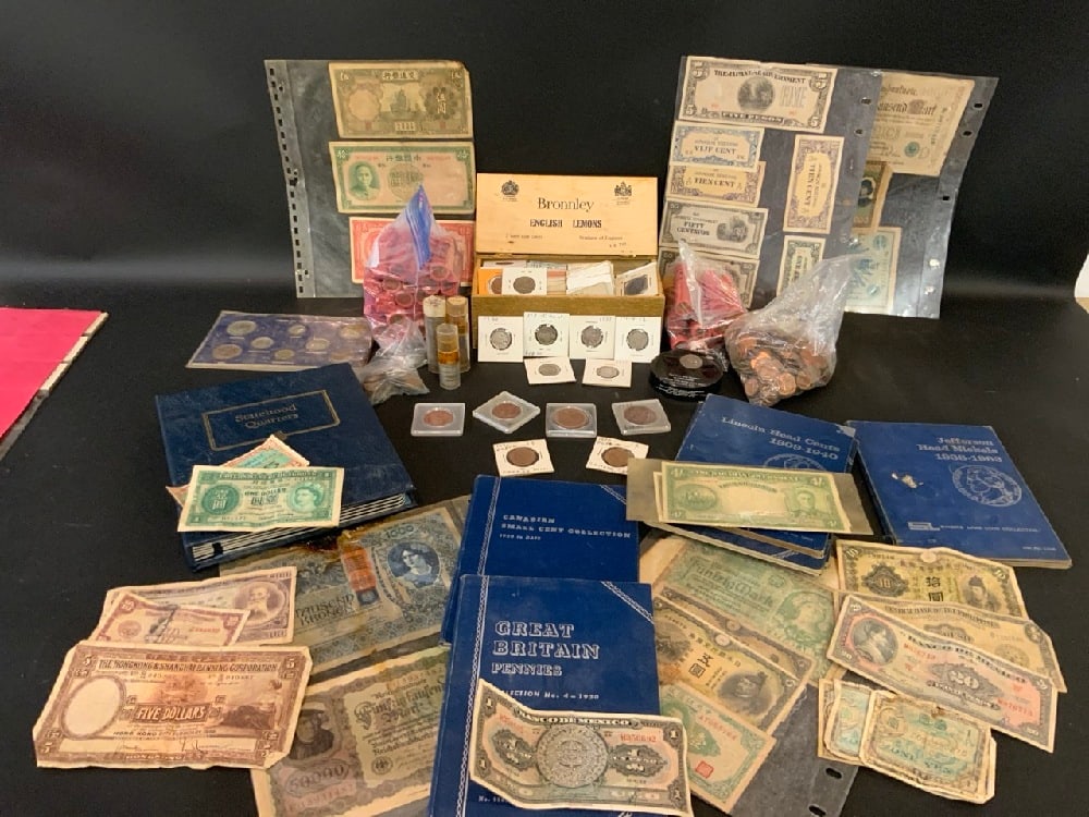 Estate Grouping, A Large Quantity Collection of World Coins and Currency (1 of 4)