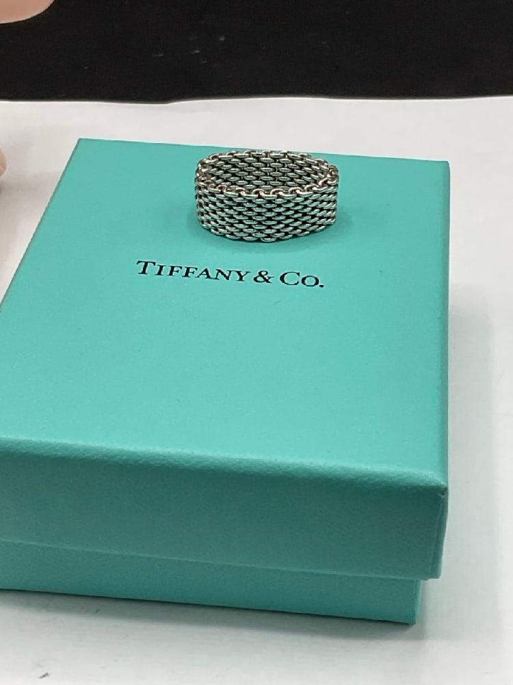 Tiffany & Company Somerset Sterling Silver Mesh Ring: Tiffany & Company Somerset Sterling Silver Mesh Ring.Total weight: 8.5 grams Size 7