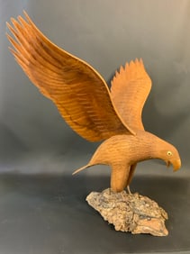 Wood Carved Eagle By C. Dunlap