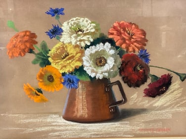 Mae Bennett Brown (American, 1887 - 1973) Pastel Still Life