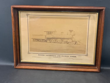 Rogers Locomotive & Machine Works Framed Photograph In Walnut Frame