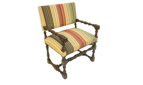 Mid 17th Century Louis XIII/XIV Carved Walnut Chair