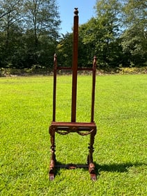 Adjustable  Mahogany or Walnut Easel with Dolphin Footed Base