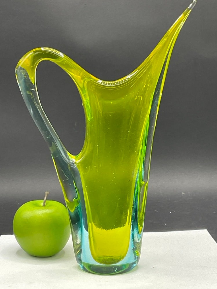 Vintage Murano Glass Handled Pitcher Vase (1 of 8)