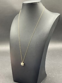 10K Diamond Double Heart Necklace
