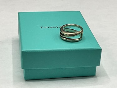 Tiffany & Co. Sterling Silver Zig Zag Le Circle Ring
