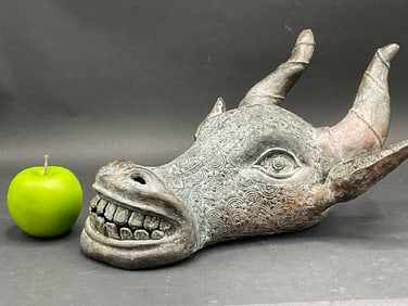 Head of Bull Metal Sculpture
