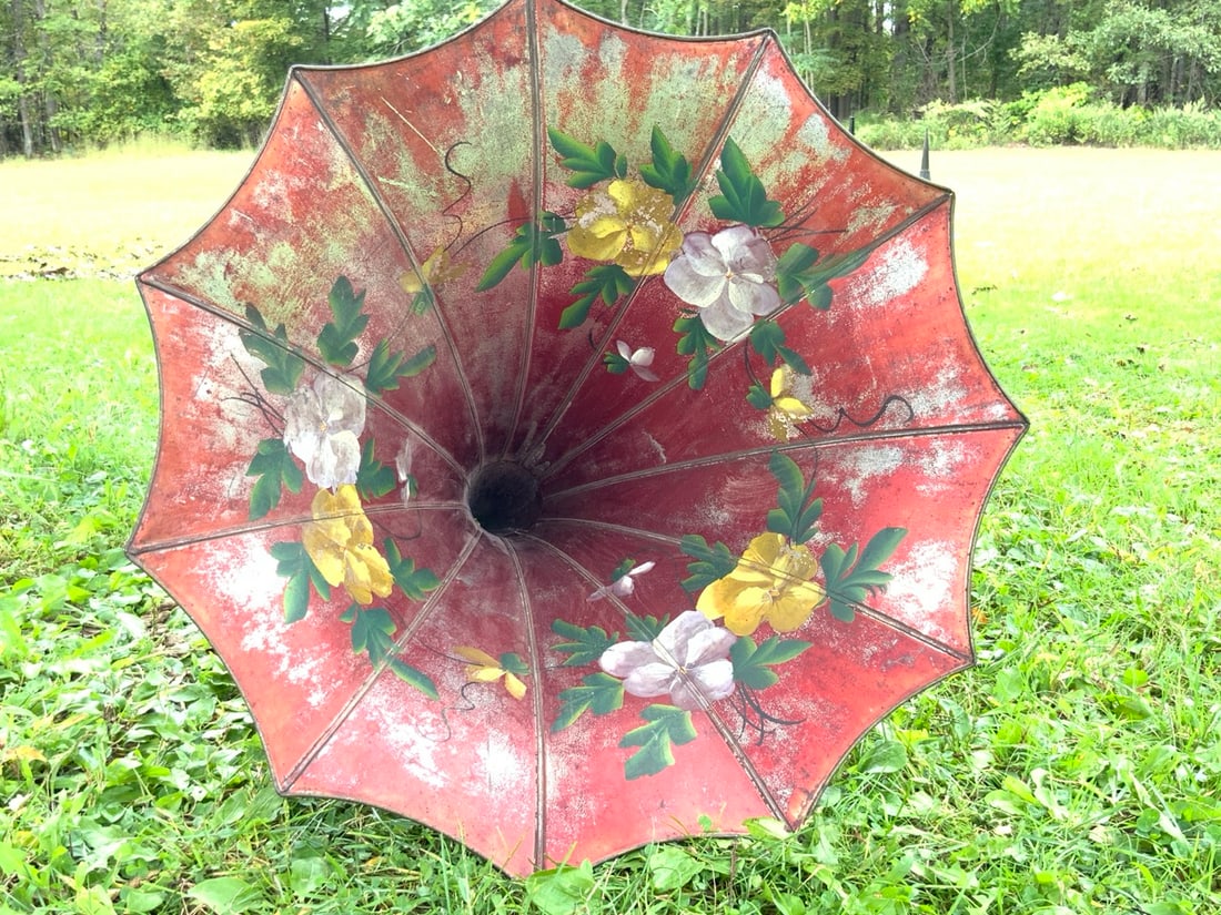 Antique Hand Painted Phonograph Horn (1 of 8)