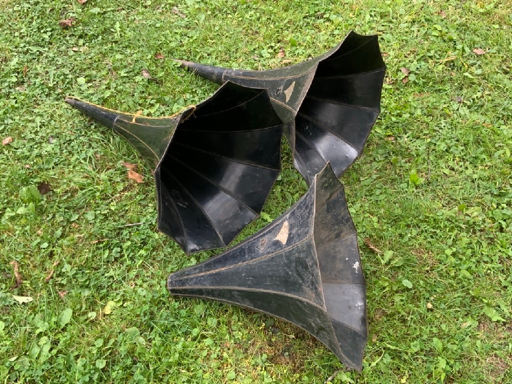 Lot. Of 3 Antique Thomas A. Edison Standard Phonograph Horns (1 of 12)