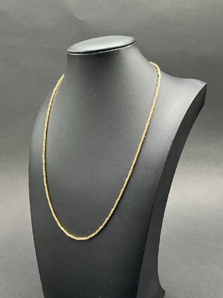 14K Gold 20” Gold Chain: 14K Yellow Gold 20" Gold Chain. Not marked, acid tested. Total weight: 5.7 grams