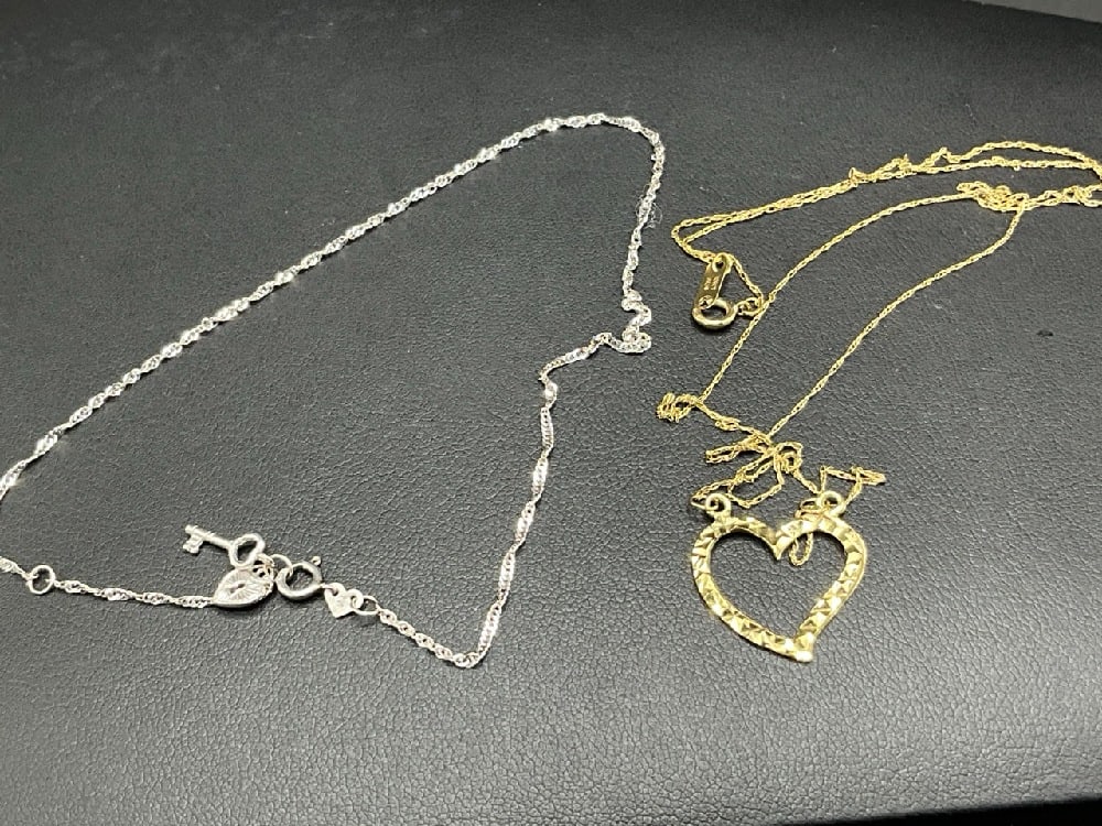 10K White Gold Anklet and 10K Gold Necklace (1 of 4)