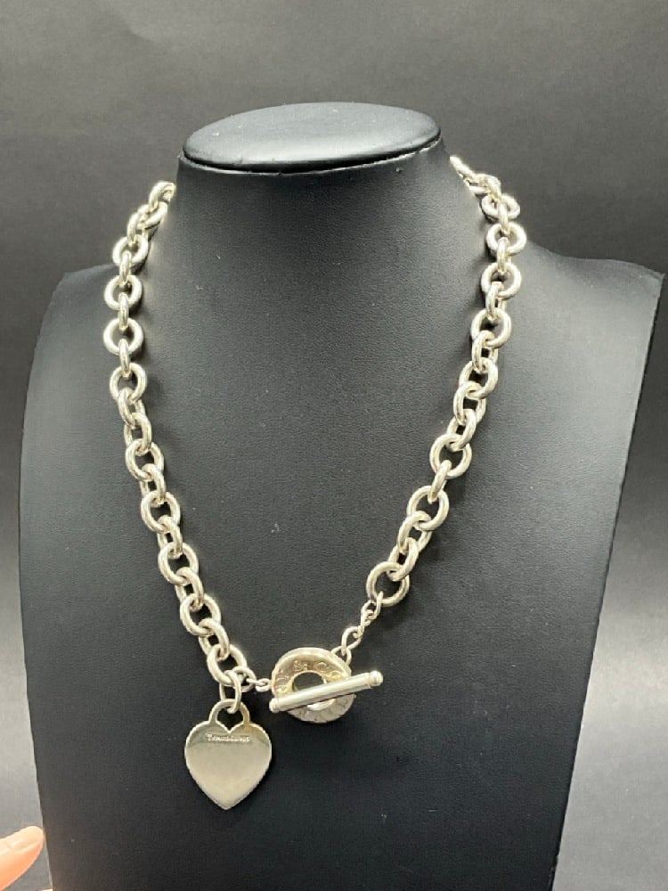 Tiffany & Co. 16” Heart Toggle Sterling Silver Necklace (1 of 4)