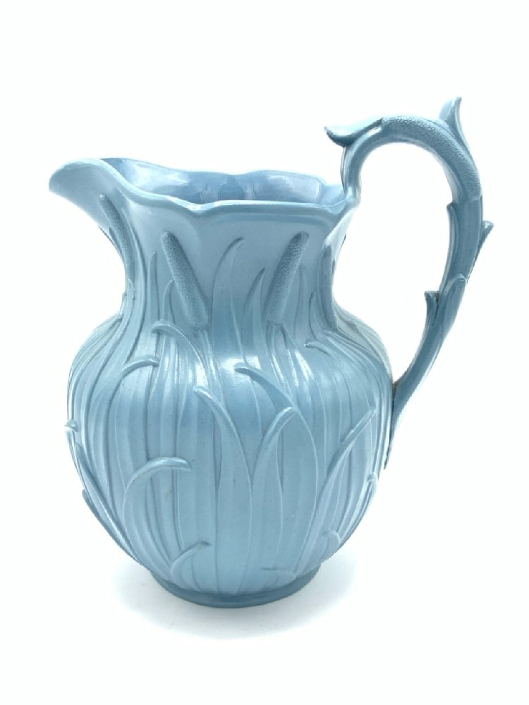 Ridgway 19th C. English Drabware English Pitcher w/ Cat Tail (1 of 6)