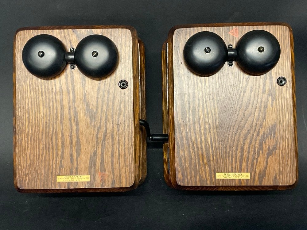 Two (2) Kellogg Oak Hand Crank Phone Boxes (1 of 8)