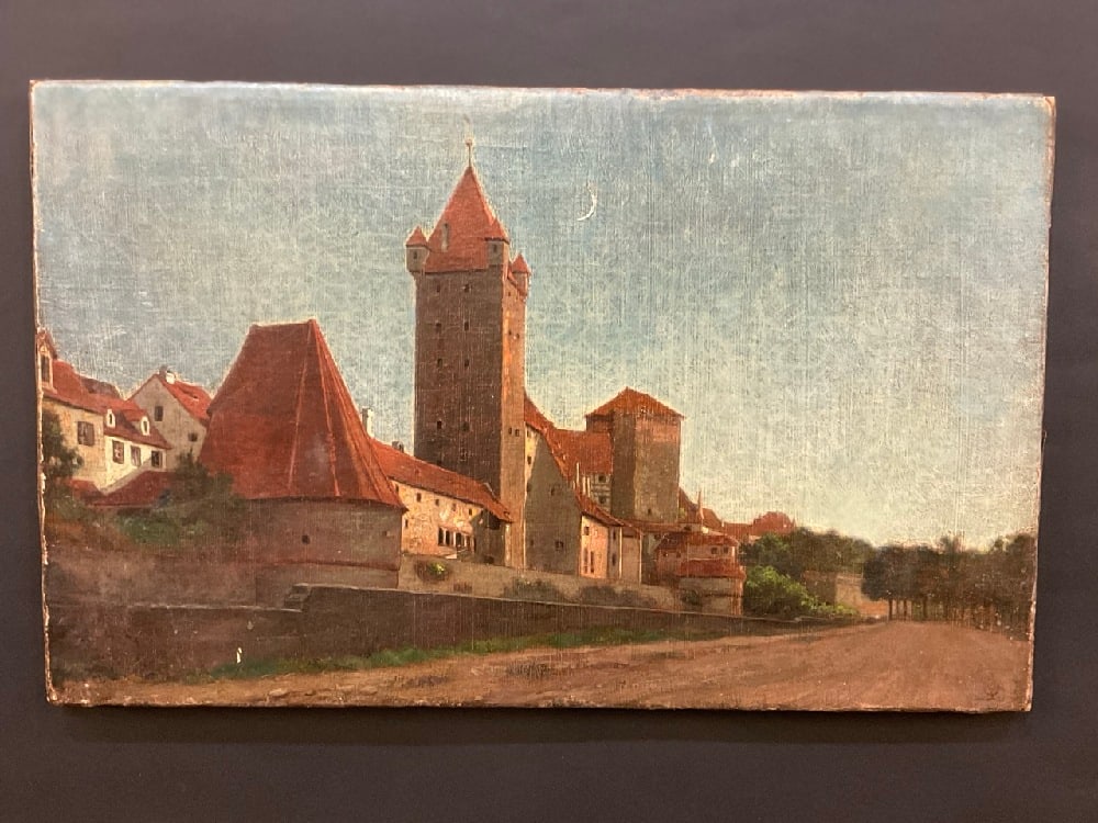 C. C. Coleman (1840-1928) Nuremberg Castle Oil Painting: C. C. Coleman (1840-1928 ) Nuremberg Castle Oil Painting Oil on canvas. Signed lower right with initials "CC". Dimensions: 10 1/4” x 17” Charles Caryl Coleman (April 25, 1840 in Buffalo, N
