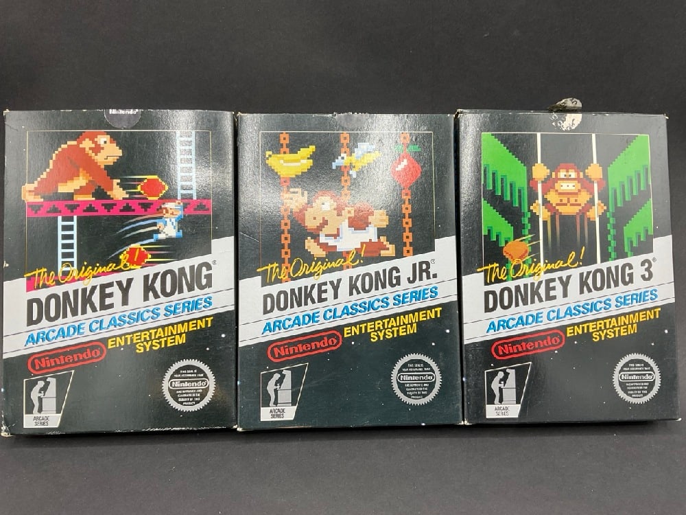 Three (3) 1985 Nintendo Donkey Kong Video Games NES (1 of 10)