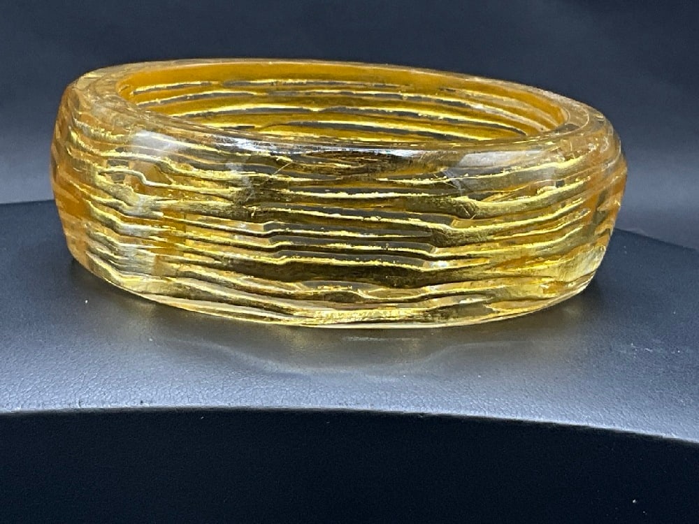 24K Lucite Bracelet: 24K Lucite Bracelet. Signed.