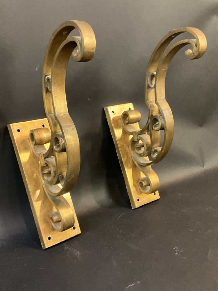 Architectural Bronze Mounts/Brackets With Glass Shelf (1 of 6)
