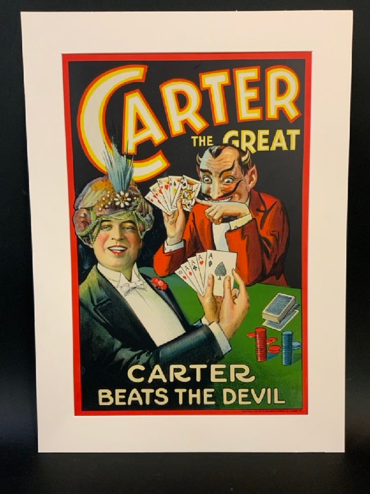 Carter The Great Magician’s Poster “Carter Beats The Devil “ Otis Litho Co. (1 of 5)