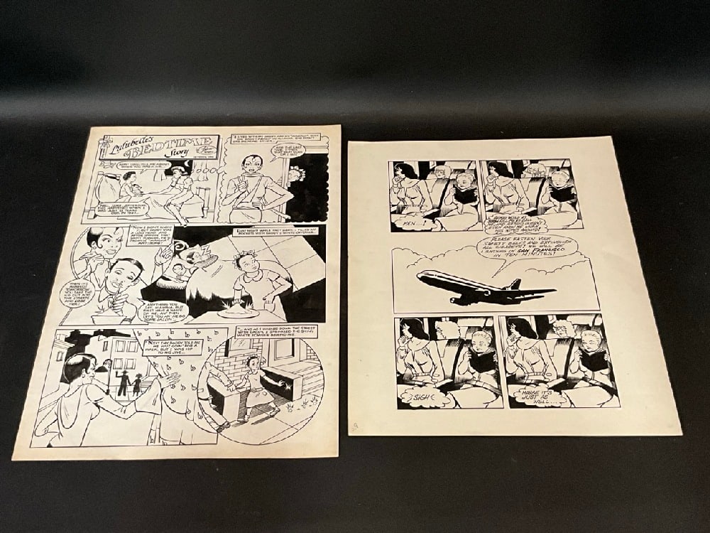 Trina Robbin’s Original Lulubelle’s Bedtime Story Comic Strip Pen In Ink 2Pc. (1 of 6)