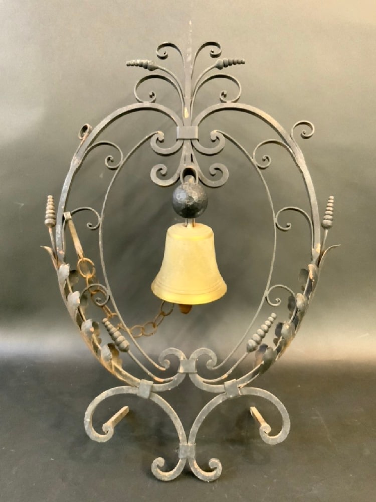 Wrought Iron & Brass Bell Free Standing (1 of 5)