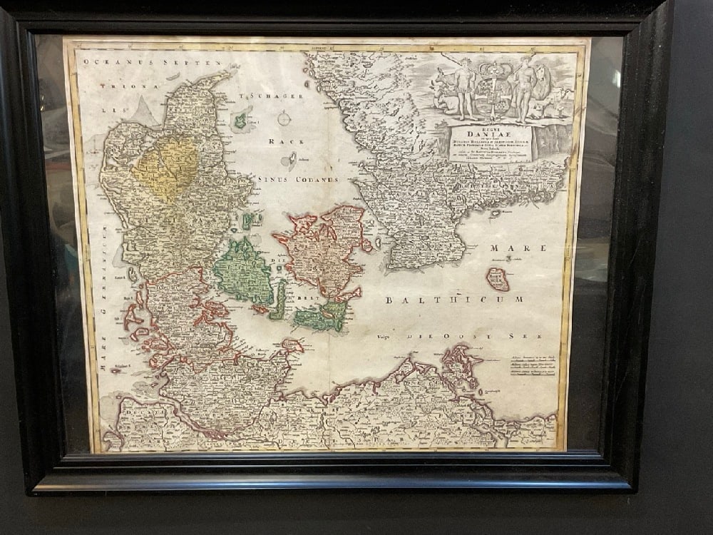 Antique Map of Denmark Parts of Germany and Sweden 1744 Homann (1 of 7)