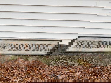 Antique Wood "W.R. Moss Hotel" Building Front Sign