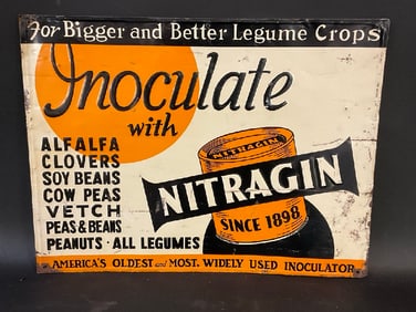 Inoculate Nitragin Advertising Sign Bigger Better Crops! Since 1898